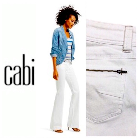 CAbi Denim - Cabi white jean flare with zippers